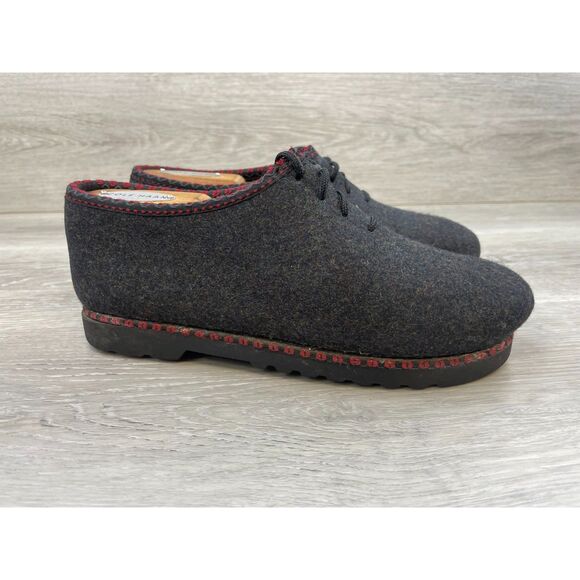 Wild' n Wooly by Stegmann Women's Oxford Ankle Lace Up Pure Wool 6 Black Shoes - Picture 1 of 10